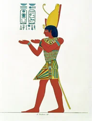 Nectanébo I (380-362 av. J.-C.) portant la double couronne de Haute et Basse Égypte, de Monument de l